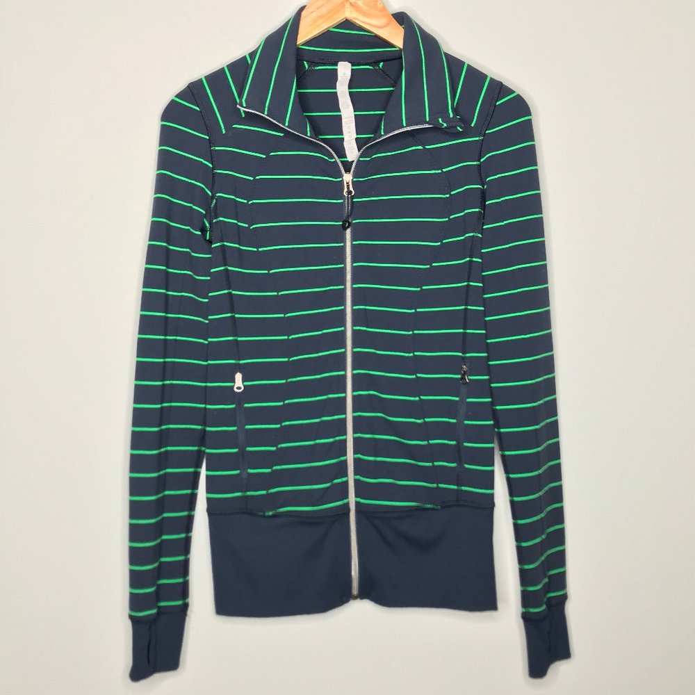 Lululemon Nice Asana Jacket Slalom Stripe Inkwell